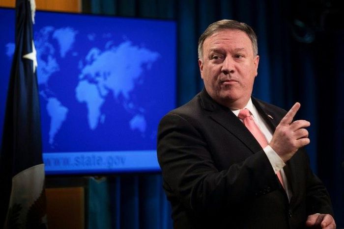 US Secretary of State Mike Pompeo, pictured in Washington on October 23, 2018, said the sanctions were intended to "starve the Iranian regime of the funds it uses to fund violent activity throughout the Middle East and around the world"