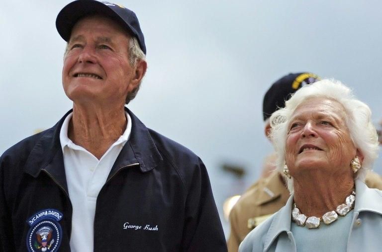 George and Barbara Bush -- shown here in 2006 at a ceremony for the aircraft carrier USS George H.W. Bush at Newport News, Virginia -- were married for 73 years