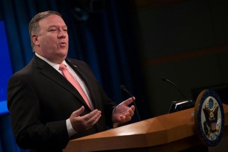 US Secretary of State Mike Pompeo speaks to State Department journalists about the Khashoggi case