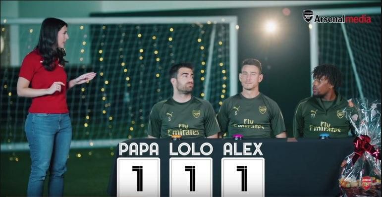 Alex Iwobi, Laurent Koscielny and Sokratis Papastathopoulos