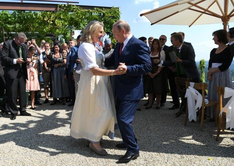 Austrian Foreign Minister Karin Kneissl caused controversy when she invited Russian President Vladimir Putin as a guest of honour to her wedding in August