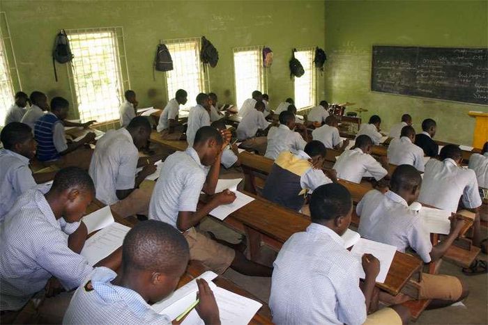 Senior secondary school students writing examination