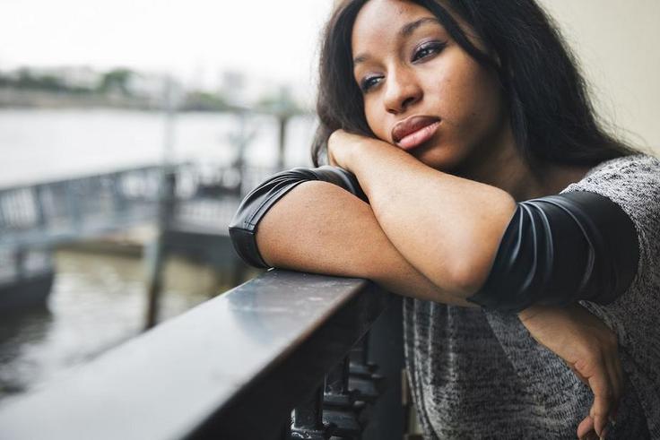 Worried young woman.