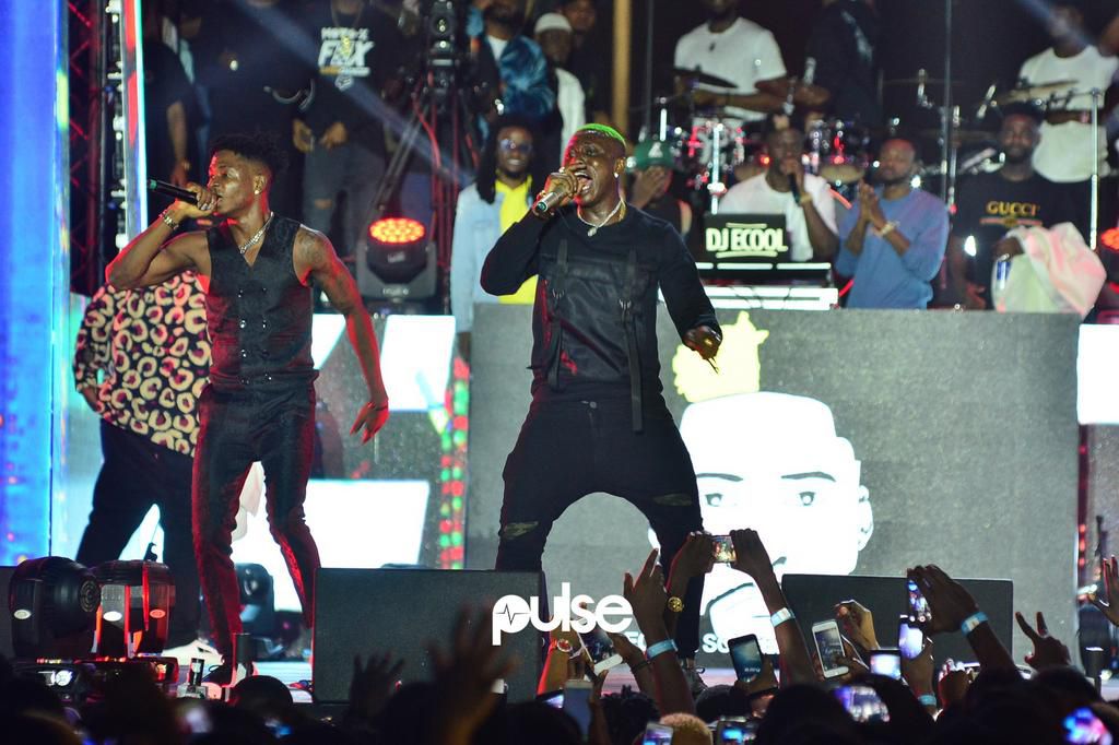Zlatan and Lil Kesh on stage performing 'Able God' at Davido Live In concert [Pulse]