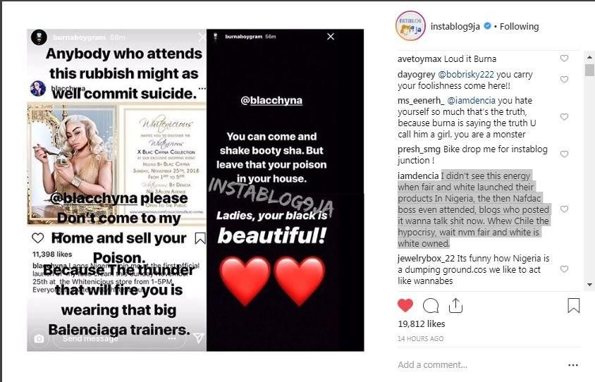 Dencia slams Burna Boy