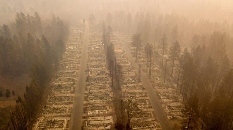 The Camp Fire has effectively wiped Paradise, in the foothills of the Sierra Nevada mountains, off the map