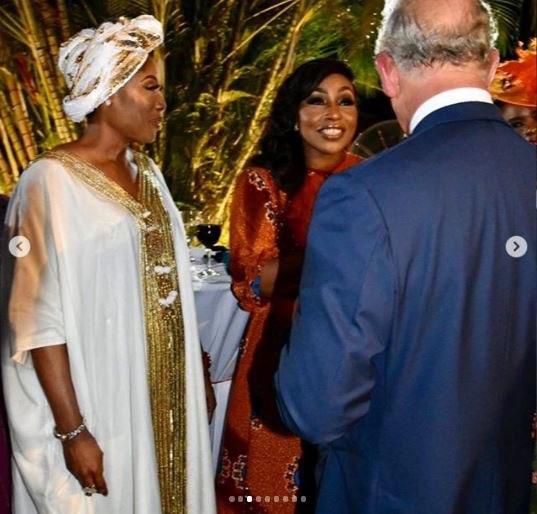 Mo Abudu, Rita Dominic and Prince Charles at a reception held on his honour