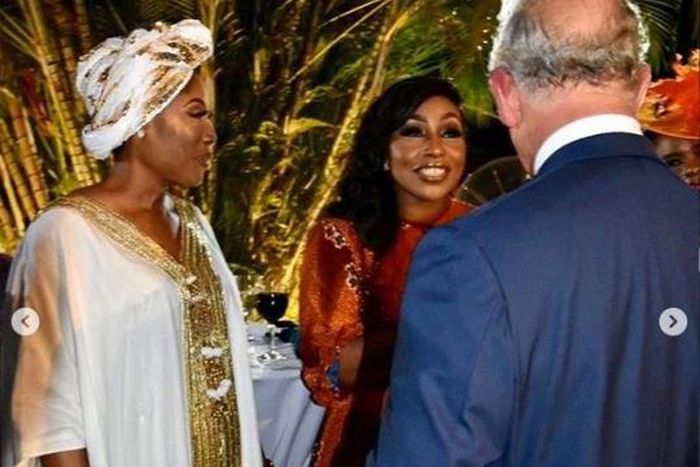 Mo Abudu, Rita Dominic and Prince Charles at a reception held on his honour