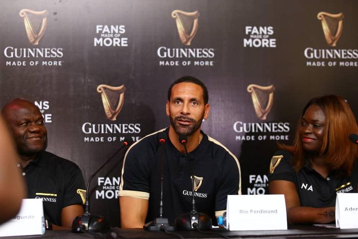 Rio Ferdinand speaking during a press conference