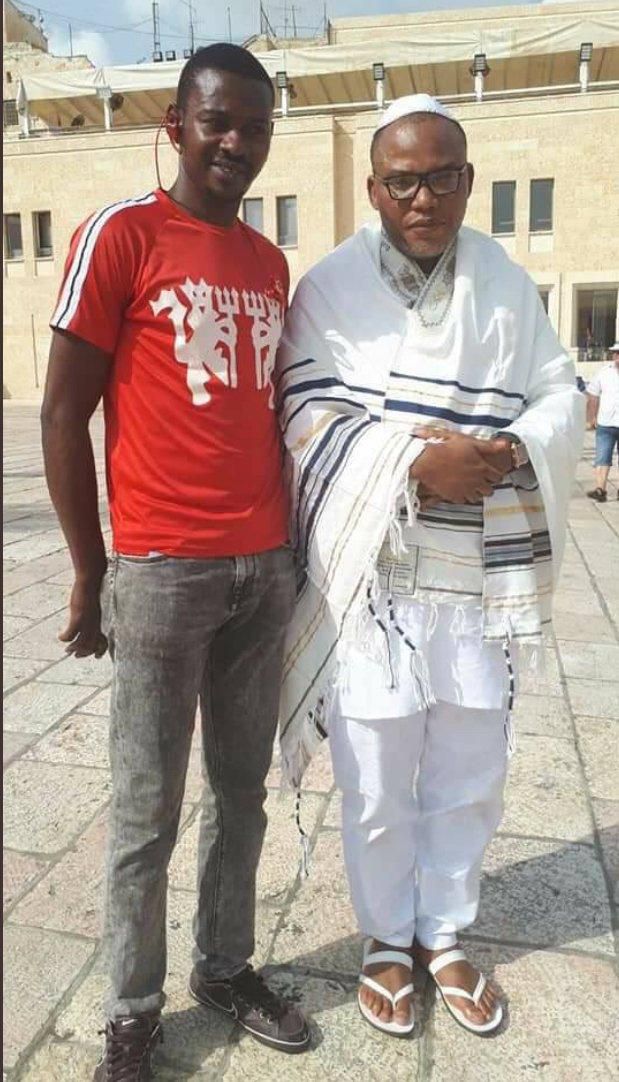 Nnamdi Kanu poses for a picture in Jerusalem