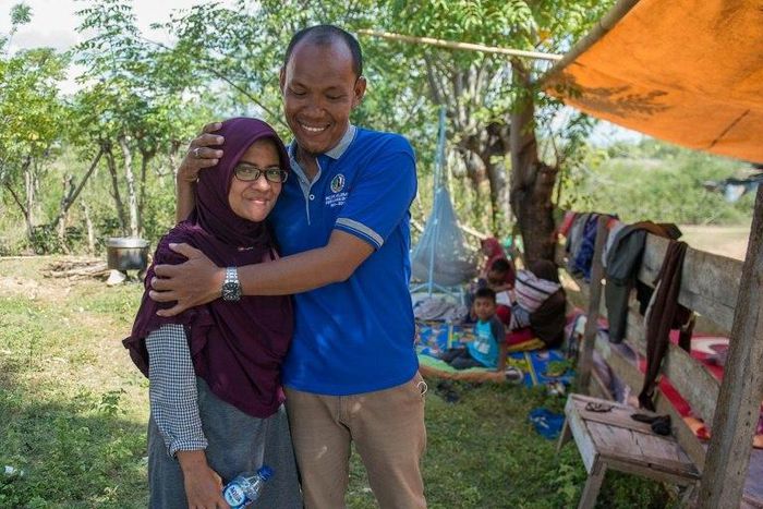 Azwan spent two days searching for his wife Dewi who survived the tsunami that hit Palu