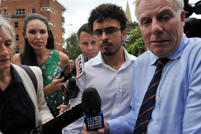 Arsalan Khawaja (C, pictured December 4, 2018), the brother of Australian cricketer Usman Khawaja, was released on bail after appearing in a Sydney court on charges of forgery and attempting to pervert justice