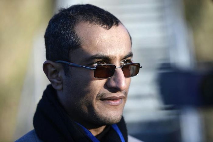 Yemeni rebel delegate Saelem Mohammed Noman al-Mughalles gives an interview in front of the peace talks venue in the picturesque Swedish village of Rimbo outside Stockholm, on December 5, 2018