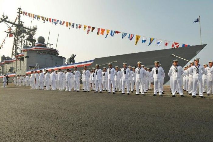 Taiwan President Tsai Ing-wen vowed that Taiwan would not 'concede one step' in defending itself as she inaugurated two frigates bought from the United States.