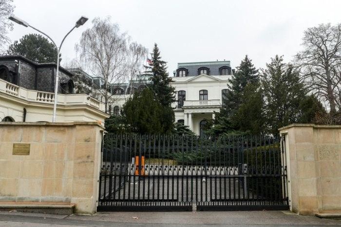 Czech intelligence says Russia took advantage of its big embassy in Prague to maintain a spy network