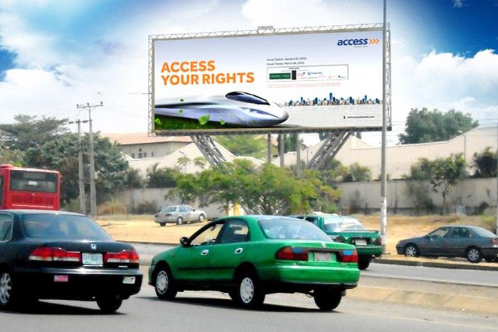 Access Bank billboard at Nnamdi Azikwe way, FTF Berger Roundabout, Abuja