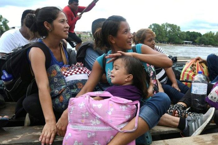 Women and children from the Honduran migrant caravan will be processed by Mexican immigration authorities and taken to a shelter in the city of Tapachula