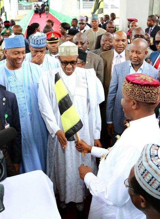 Minister of Transport Rotimi Amaechi (R) heads President Mohammadu Buhari's re-election campaign