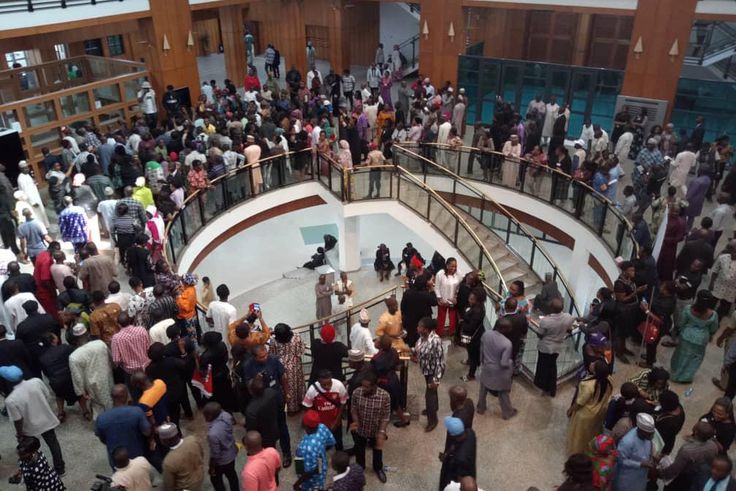 Protesting workers shut down National Assembly over unpaid salaries and allowances.