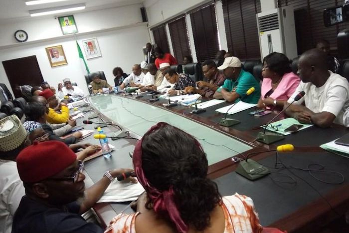 Federal Government representatives and leaders of the Academic Staff Union of Universities during one of their meetings to end ASUU strike