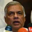 Sri Lanka's ousted prime minister Ranil Wickremesinghe speaks during a media conference in Colombo on October 27, 2018