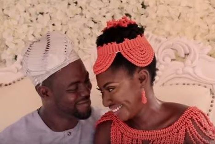 Yvonne Jegede and Abounce on their wedding day