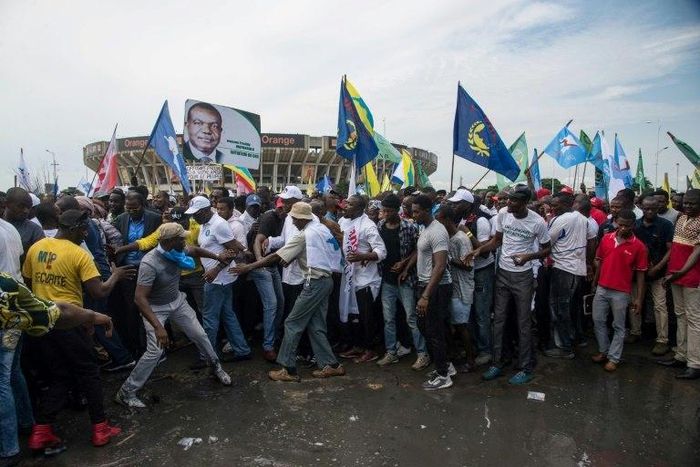 An opposition protest against the electoral process in Kinshasa on October 26. Many foes of the regime fear rigged polls in December