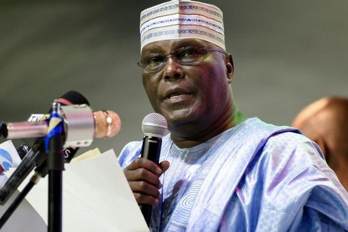 Former Vice-President and Peoples Democratic Party (PDP) presidential candidate, Atiku Abubakar making a speech
