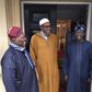 President Muhammadu Buhari meets with Asiwaju Bola Ahmed Tinubu and Chief Bisi Akande at the Abuja House in London on February 9, 2017.