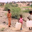 Yemeni kids collecting water on October 22, 2018. Now widespread famine looms, per UN