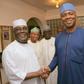 Former Vice-President Atiku Abubakar (L) and Senate President Bukola Saraki (R)