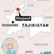 Map of Tajikistan locating prison riot in Khujand