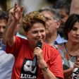 Former Brazilian president Dilma Rousseff (C), shown here at a campaign rally in September 2018 in Ouro Preto, Minas Gerais state -- failed to win a Senate seat in the general election