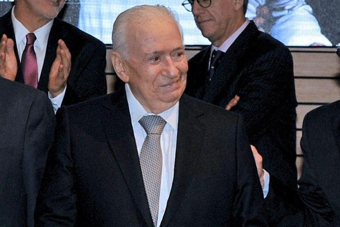 Belisario Betancur, Colombia's president from 1982 to 1986, pictured on May 19, 2016 in Bogota, Colombia