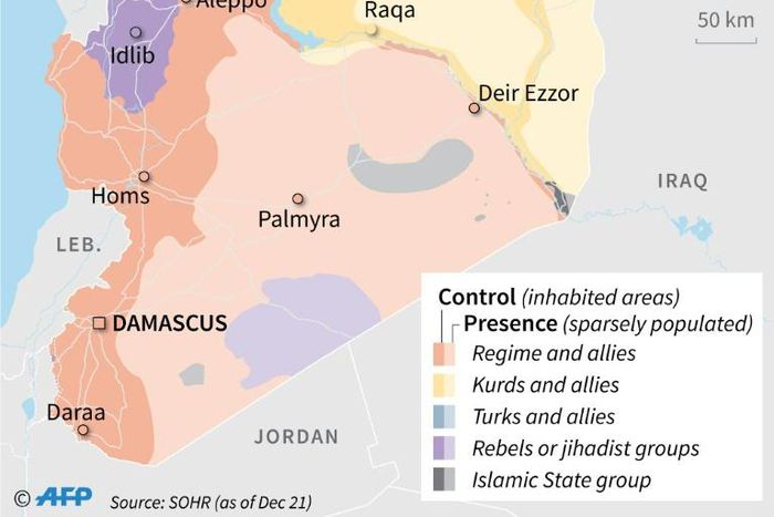 Territory control in Syria