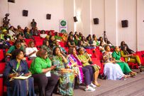 A cross section of female staff of Globacom at the SheGlows  summit organized by the company at the Alliance Francaise, Mike Adenuga Centre, Lagos, on Friday evening.