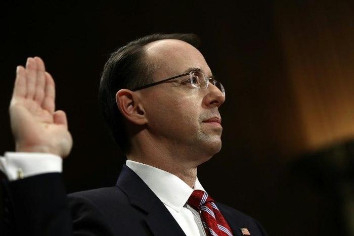 A brief report by Deputy Attorney General Rod Rosenstein, seen here during his confirmation hearing in March, was used to justify sacking the FBI chief