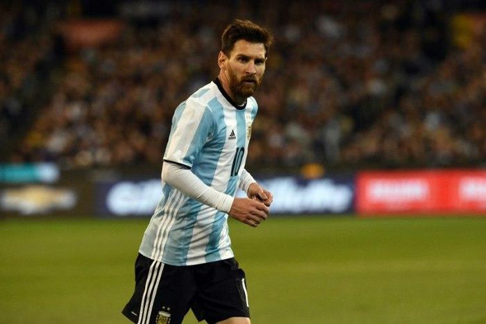 Argentina's Lionel Messi runs during the friendly international football match between Brazil and Argentina at the MCG in Melbourne on June 9, 2017