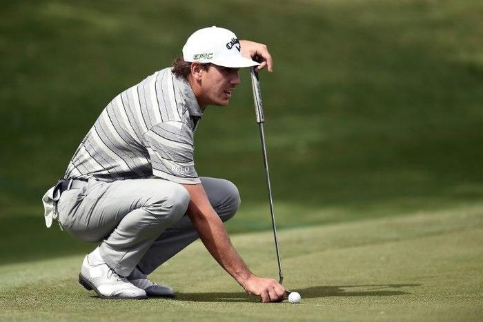 Kelly Kraft of the US lines up a putt on the 16th green during round one of the Dean & DeLuca Invitational, at Colonial Country Club in Fort Worth, Texas, on May 25, 2017