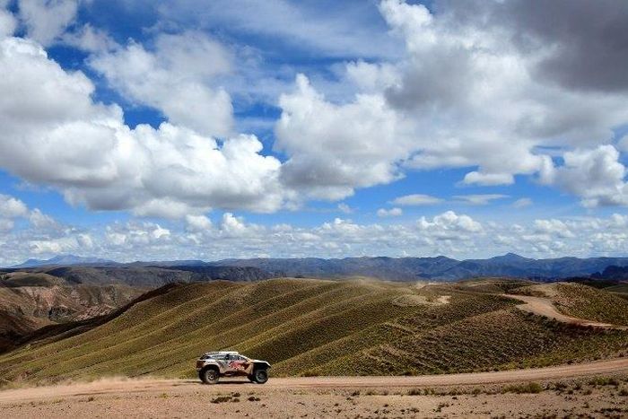 Reigning Dakar auto champion Stephane Peterhansel crashed into Slovenian motorbike rider Simon Marcic during the Dakar's tenth stage