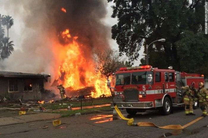 Plane crash in Riverside, California