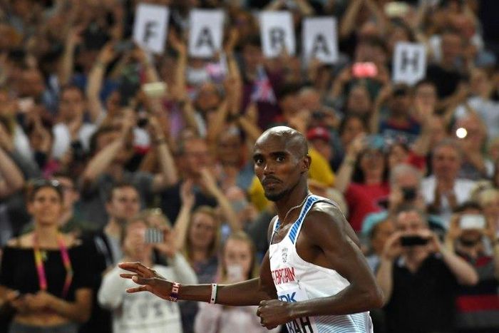 Britain's Mo Farah pictured after finishing second to take silver in the final of the men's 5000m at the 2017 IAAF World Championships at the London Stadium in London on August 12, 2017