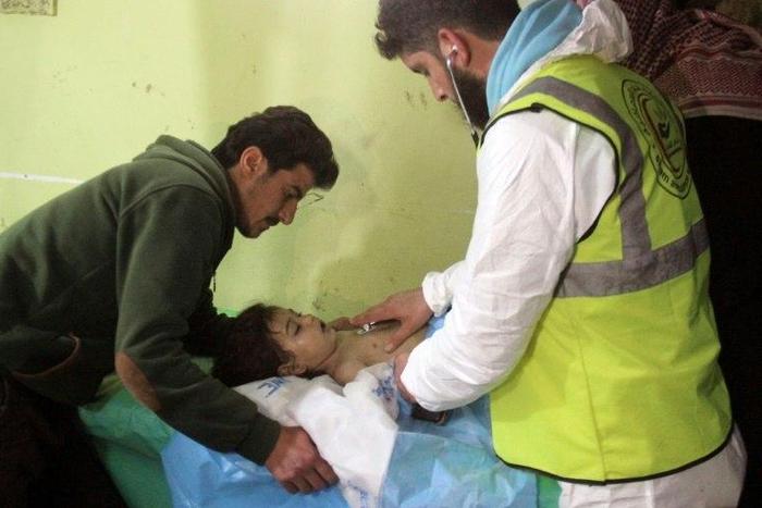 A suspected chemical attack that killed at least 58 civilians in rebel-held northwestern Syria has prompted widespread outrage and calls for international action