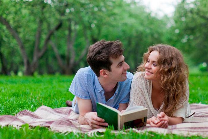 Couple reading together