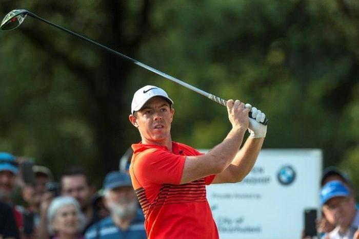 Rory McIlroy of Northern Ireland hits a ball on the 10th T during the BMW South African Open at Glendower Golf Club on January 12, 2017 in Johannesburg