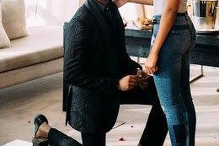 Banky W proposing to Adesua Etomi