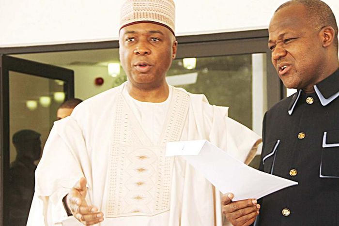 Leaders of Nigeria's Legislative Arm - Senate President, Dr. Bukola Saraki and Speaker of House of Representatives, Mr. Yakubu Dogara