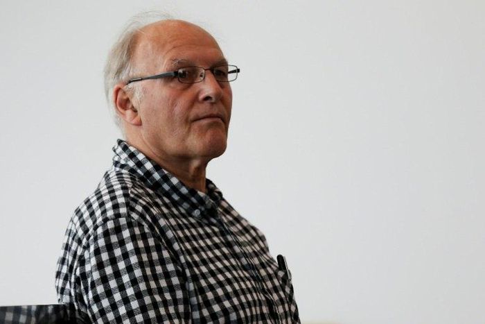 French physiotherapist Bernard Sainz waits at the courthouse on July 4, 2017 in Caen, nortwestern France, to attend his trial on a doping case in the cycling world, involving 11 people