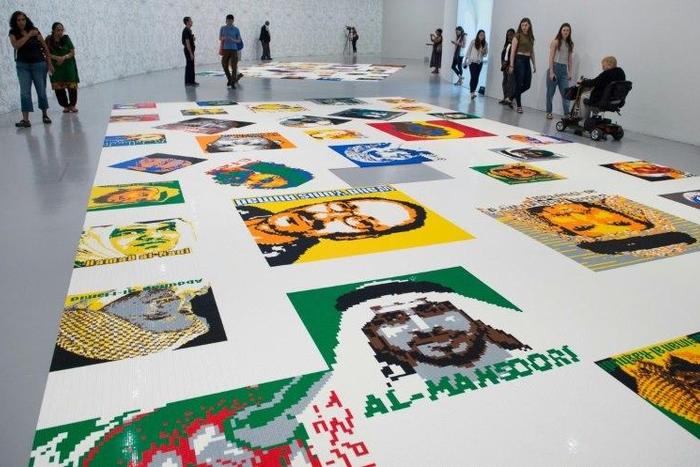 Ai Weiwei used more than 1.2 million Lego bricks assembled by hand to form the 176 portraits of activists on view through January 1 at the Hirshhorn Museum and Sculpture Garden for "Ai Weiwei: Trace at Hirshhorn"