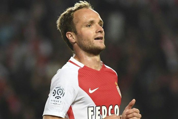 Valere Germain Monaco's French forward celebrates after scoring a goal during the French L1 match against Lille at the Louis II Stadium in Monaco on May 14,2017